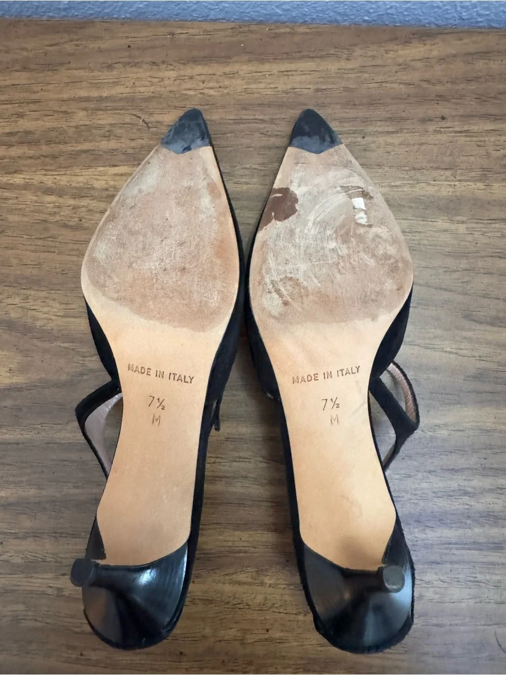 Michael Kors Black Suede Pointed-Toe Slingback Heels